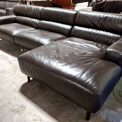 Landry Contemporary 2pc Italian Leather Sectional Sofa
