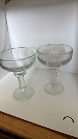 Eight Libbey Yucatan Margarita Glasses Large, Heavy Weight Rippled Glass 13.5 oz.