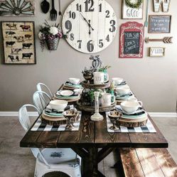 Custom Designed Farmhouse Dining Tables. 