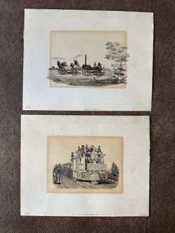 Vintage 1949 Transportation Lithograph Prints – Set of 2 by Paul L. Baruch