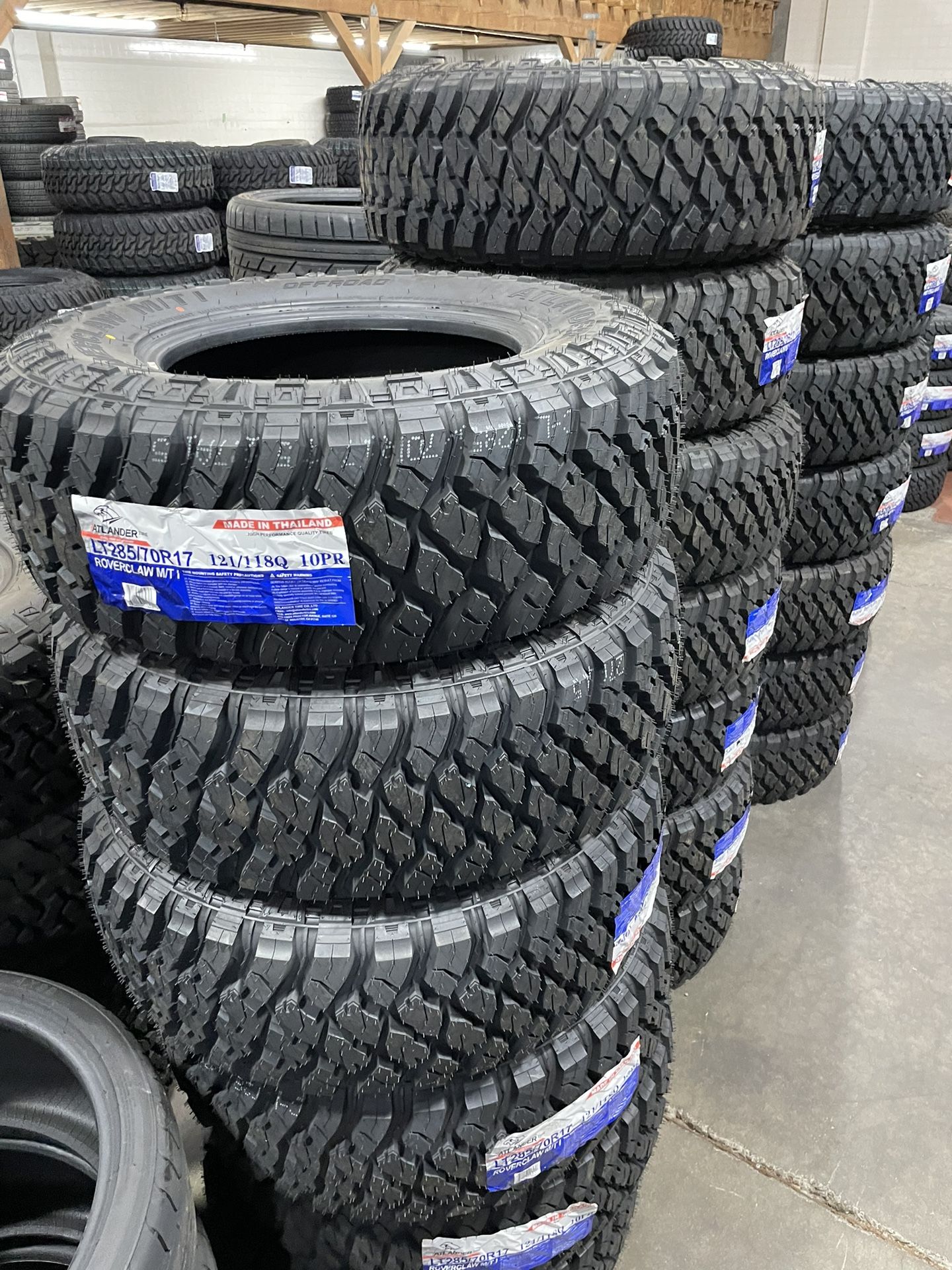 LT 285-70-17 Atlander Mud Terrain Tires MT (4) New Installed 10 Ply Load E-We Finance