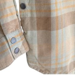 Prana organic cotton insulated corduroy snap shirt jacket xs new condition 