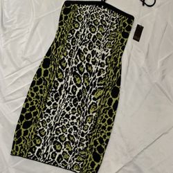 Rockabilly Green Animal Print Sweater Dress 