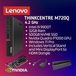 Upgraded Lenovo ThinkCentre M720Q + Nvidia P1000 GPU
