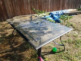 Glass patio table w/o chairs