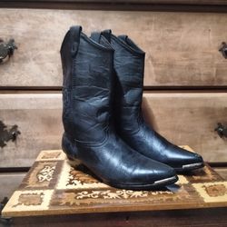 Vintage 1982 All Leather Mid Calf Women's Cowboy Boots 