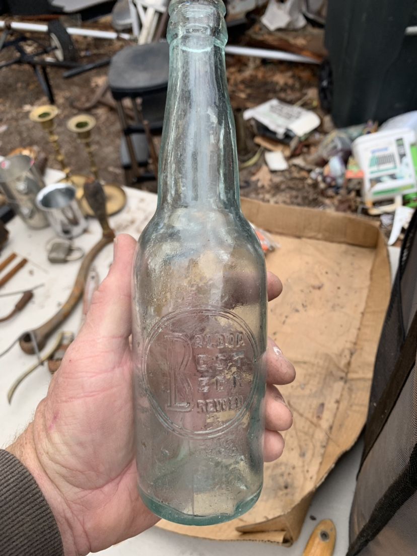 antique balboa best brewed beer bottle