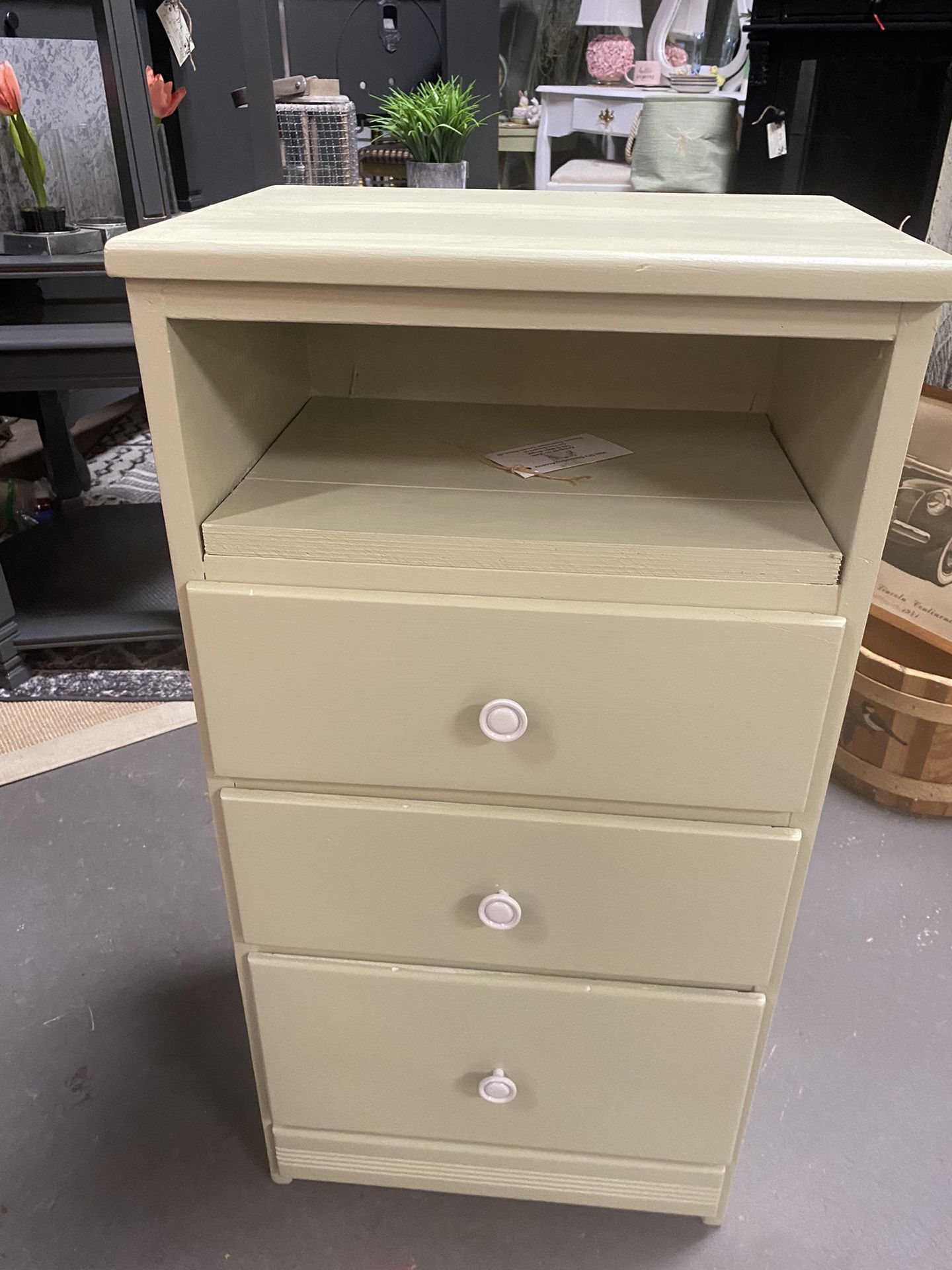 MARKDOWN! NOW $40! Solid Wood Small Green Chest Of Drawe