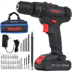 XERATH 20V Max Cordless Drill Driver, 0-1500 RPM