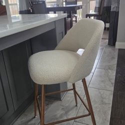 White 26" Upholstered Counter Stools -3