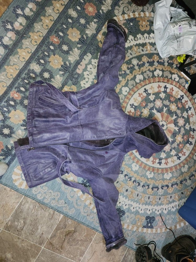 3X Purple Leather Jacket