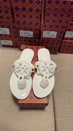 Tory Burch Miller Sandals White Patent