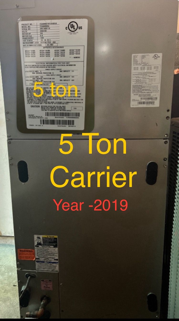 Carrier 5 Ton Airhandler/ Evaporator 