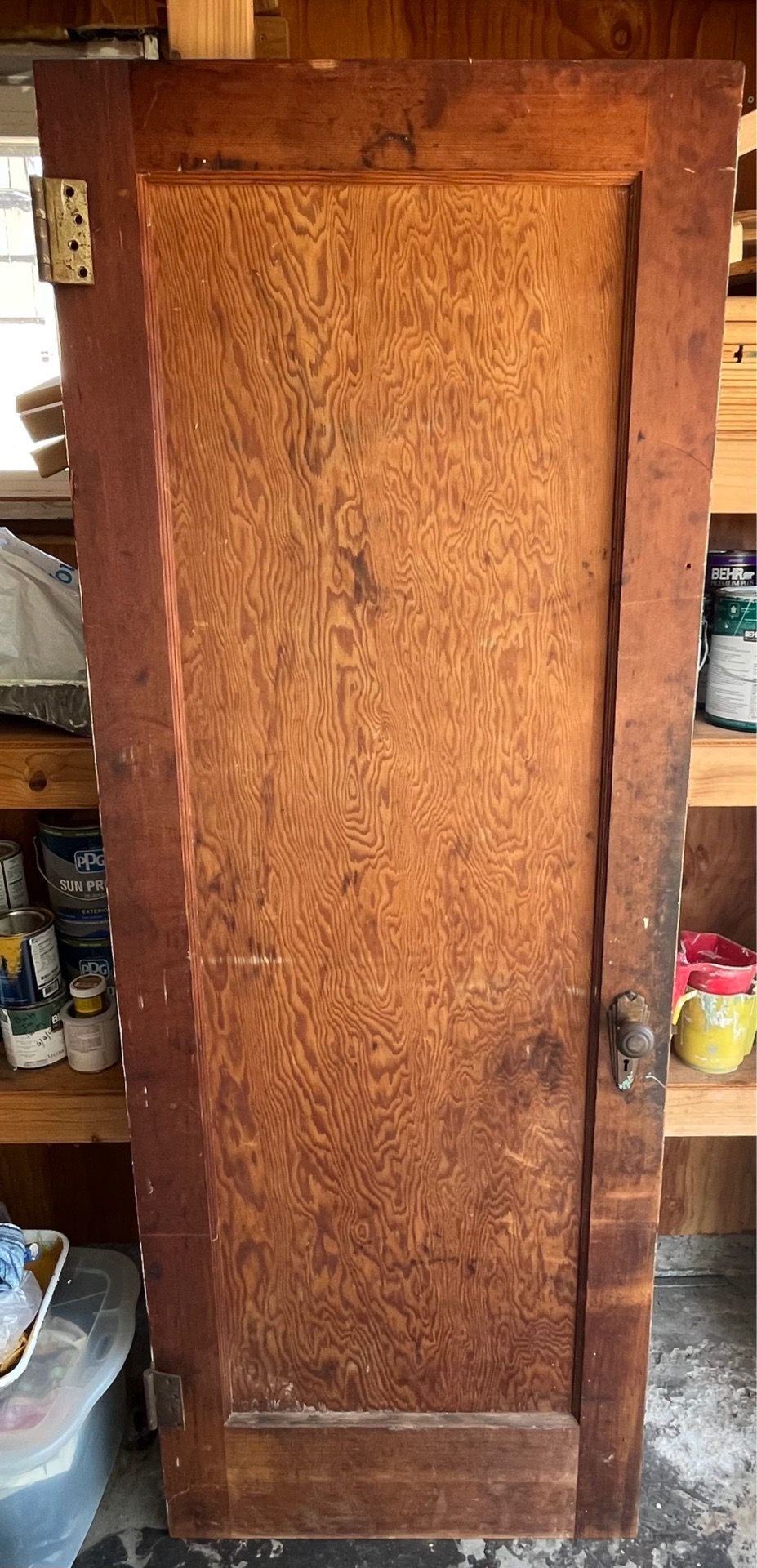 Old solid wood interior door