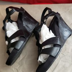 A2 by Aerosoles Black Wedge Sandals...
