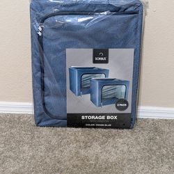 Stackable Storage Bins with metal frames - set of 4