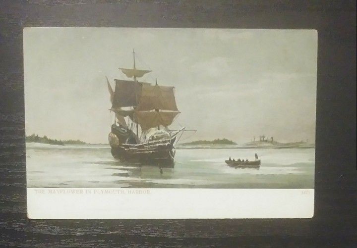 1920's The Mayflower In Plymouth Harbor Massachusetts Pilgrams Ship #1471 Antique Germany A.C. Bosselman And Company Unused Vintage Postcard