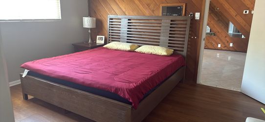 King size Wood Bed With Firm mattress