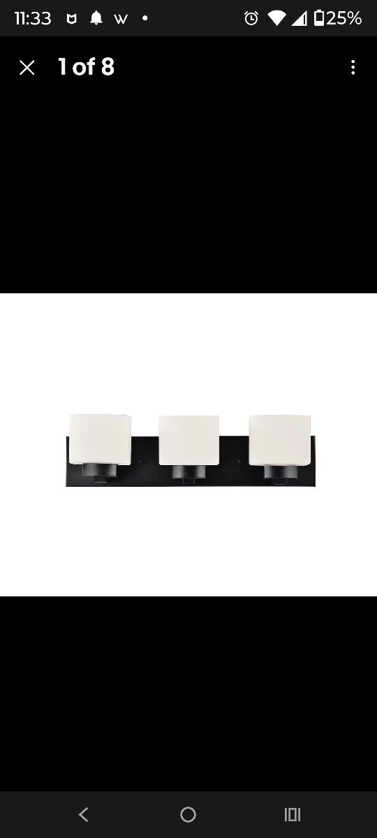 Design House 'Dove Creek' 24" 3-Light Vanity Light, Matte Black w/Frosted Glass