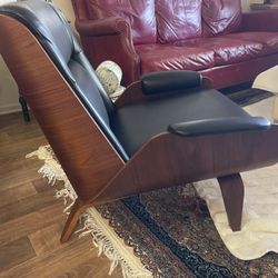 West Elm Paulo Bent Ply Leather Chair