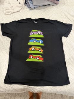 Teenage Mutant Ninja Turtles T-Shirt Men's XL Black Stacked Faces TMNT