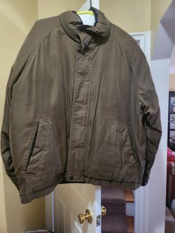 Vintage Claiborne Men’s Microfiber Bomber Jacket – Olive Green – Size 2X, Full Zip