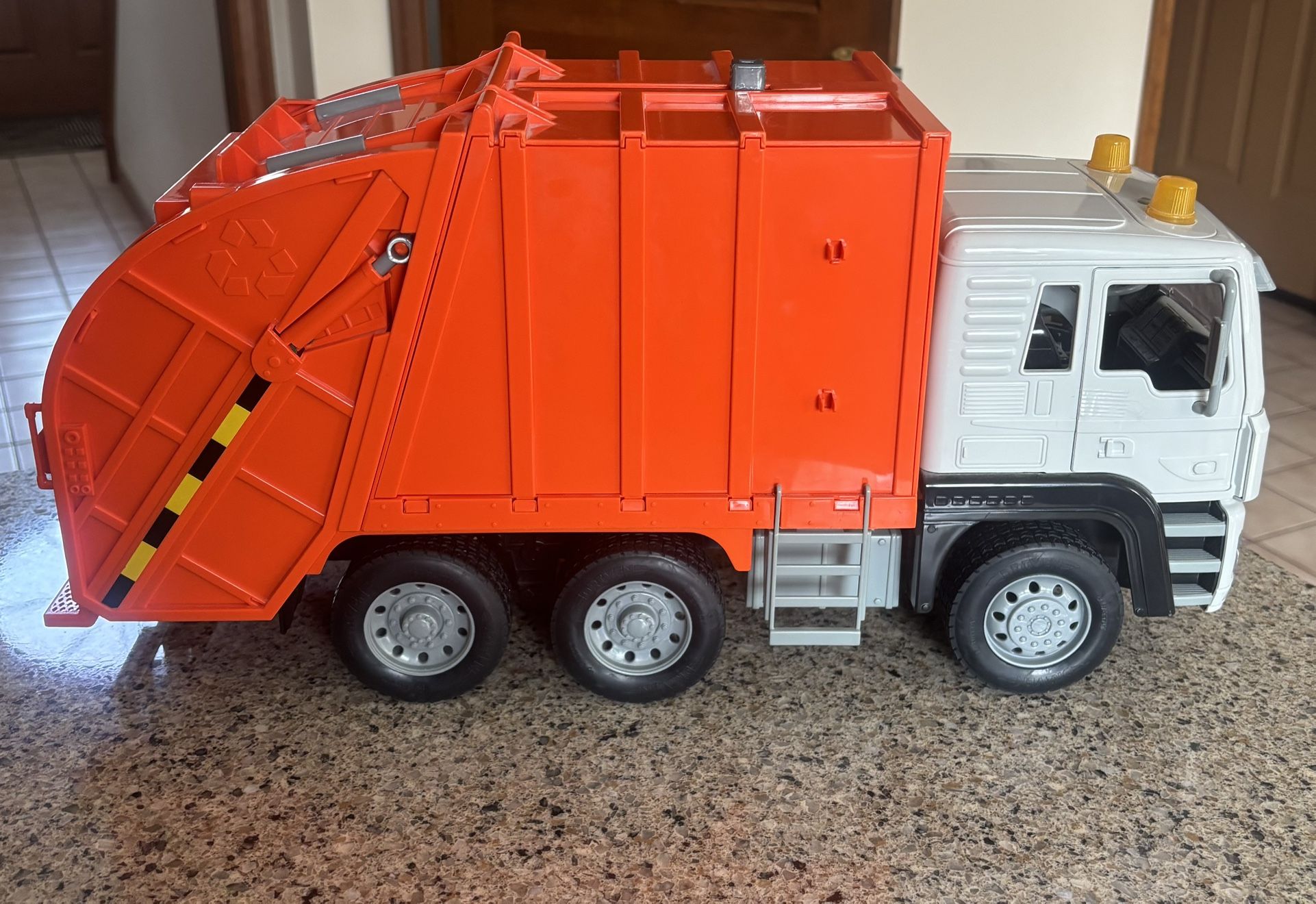 Orange Recycling Truck