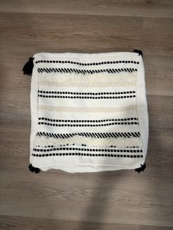 New 18" Striped Pouf Ottoman