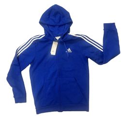 NWT Men’s Adidas Full-Zip Royal Blue Hoodie Medium MSRP $60