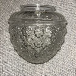 Beautiful Antique Vintage Clear Glass Acorn Shaped Texturized Glass Light Fixture Cover