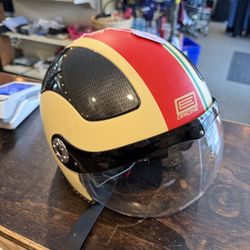 Origine Pilota Motorcyle Helmet Size XL, Carbon Fiber / White / Red