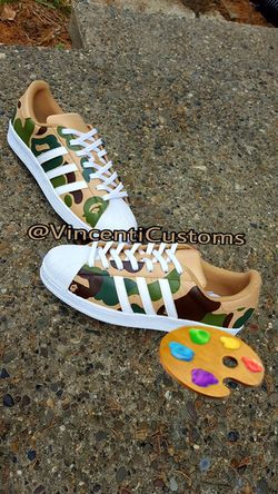 CUSTOM ADIDAS LOW CAMO BAPE