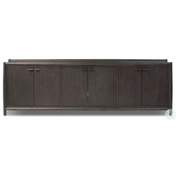 Four Hands Glenview 94” 6-Door Sideboard – Smoked Black – Retail $2,899 – Delivery Available
