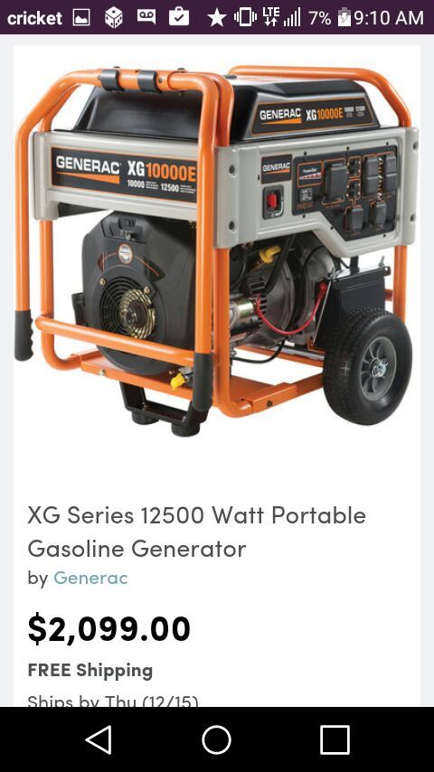Centurion 12500 watt generator