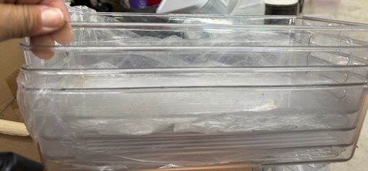 4 Plastic storage organization containers 6x12x3.5