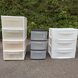 Plastic storage drawers