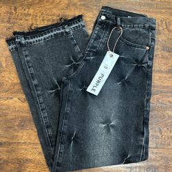 Baggy Flared Purple Jeans Men