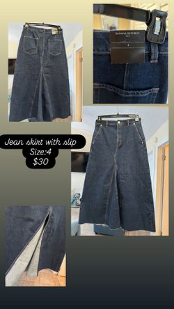 Jean Skirt w slit down the middle end