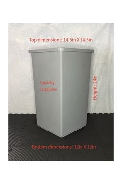 Gray square trash can