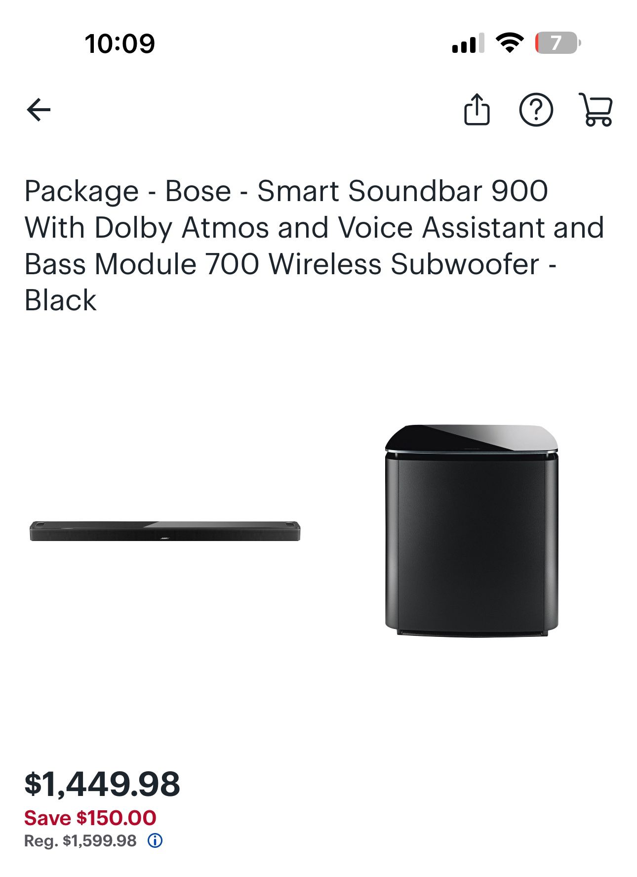 Bose Home Theather Soundbar W/ Wireless Sub!