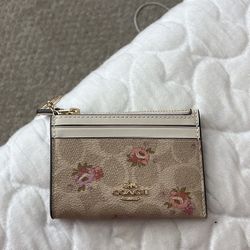 Coach card holder floral print (new)