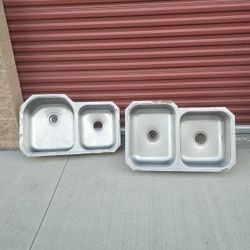 Stainless steel double bowl kitchen sinks in good condition