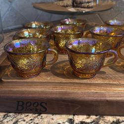 Indiana Glass Orange Iridescent 12 Cups
