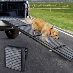 Snagle Paw Longest 71"x17" Dog Car Ramps Large Dogs, Foldable Dog SUV & Truck Ramp with Non-Slip Rug Surface, Pet Ramp Stairs for Outdoor Steps, Extra