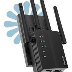 WiFi Booster, 1200Mbps WiFi Extender Signal Booster for Home, 12880 Sq Ft Coverage, 105 Devices, Dual Band 2.4/5GHz Internet Extender WiFi Booster