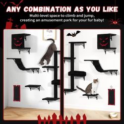 Cat Wall Shelves, Wall-Mounted Cat Climber Set of 5, Floating Cat Perches, Hangi, NEW 
