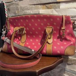 Vintage Dooney & Bourke Berry Pink Crossbody  Satchel Shoulder Arm Bag Purse EUC