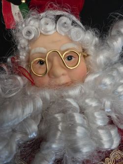 Vtg 14" Elf Santa Christmas Tree Ornament/ Table Decor 