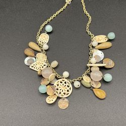 Pastel Colors- Different Style Beads And Charms Statement Necklace 