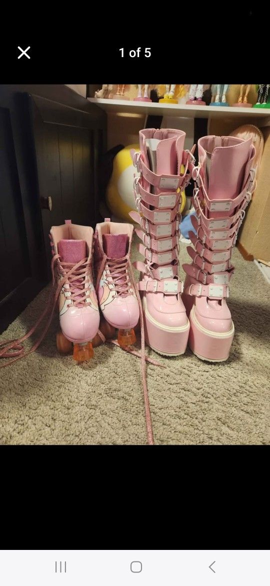 Demonia Boots And Dolls Kill Roller Skates